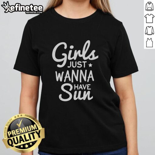 Pretty Girls Just Wanna Have Sun Christmas T-Shirt - Image 3