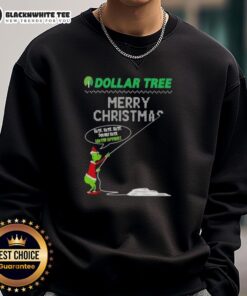 Pretty Grinch X Dollar Tree Merry Christmas sweatshirt featuring 'Hate Hate Hate Loathe Entirely' design.