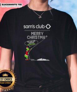 Alt Text: Pretty Grinch X Sam's Club Merry Christmas ladies tee featuring 'Hate Hate Hate' design for festive holiday style.