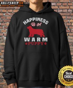 Cozy hoodie featuring 'Happiness Is A Warm Puppy' design, perfect for dog lovers and casual wear.