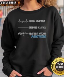 Pretty Heartbeat Watching Carolina Panthers Sweatshirt featuring vibrant colors and stylish design for fans.
