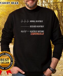 Alt Text: Stylish Pretty Heartbeat Watching Cincinnati Bengals Sweatshirt, perfect for game day or casual wear.