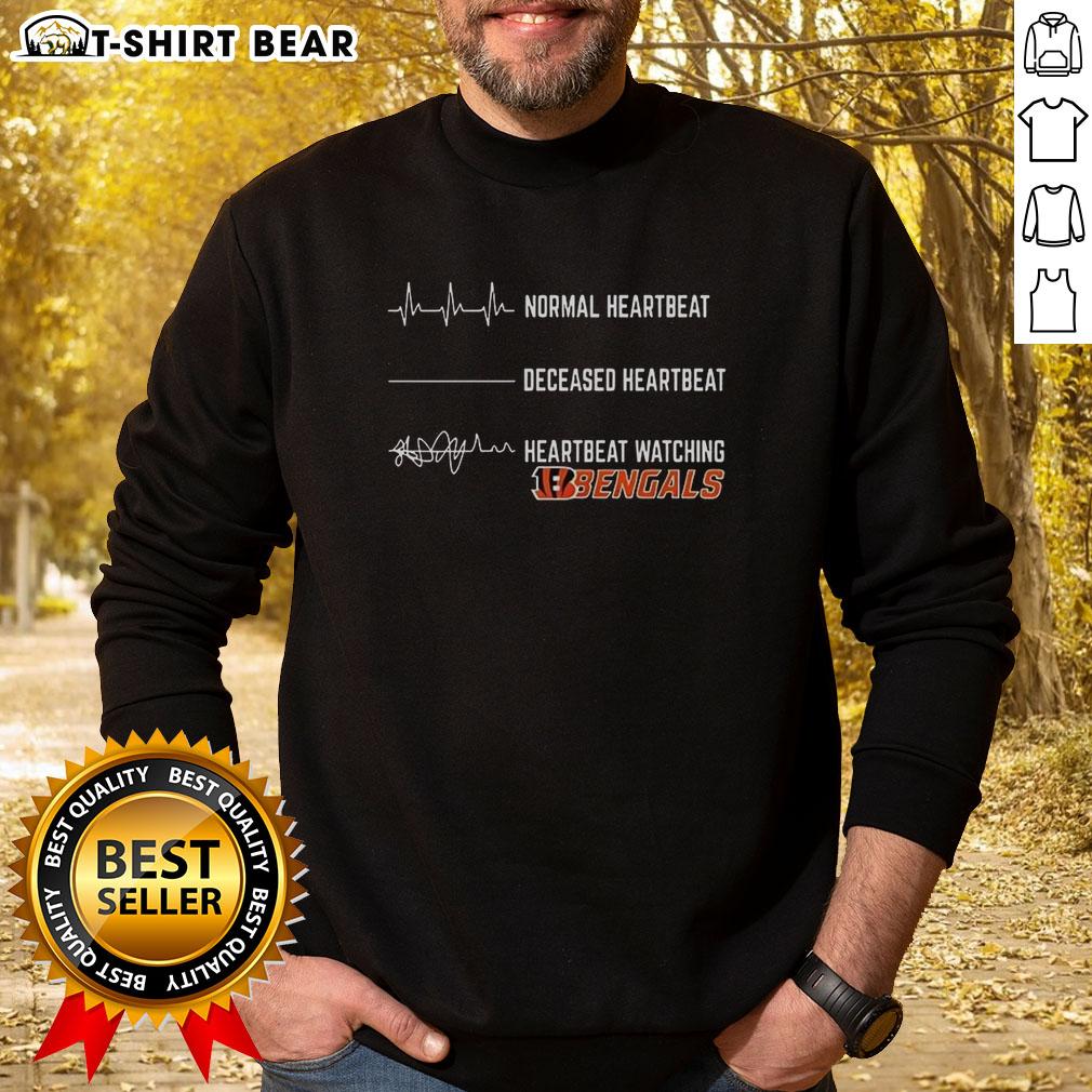 Pretty Heartbeat Watching Cincinnati Bengals Sweatshirt Alt Text: Stylish Pretty Heartbeat Watching Cincinnati Bengals Sweatshirt, perfect for game day or casual wear.