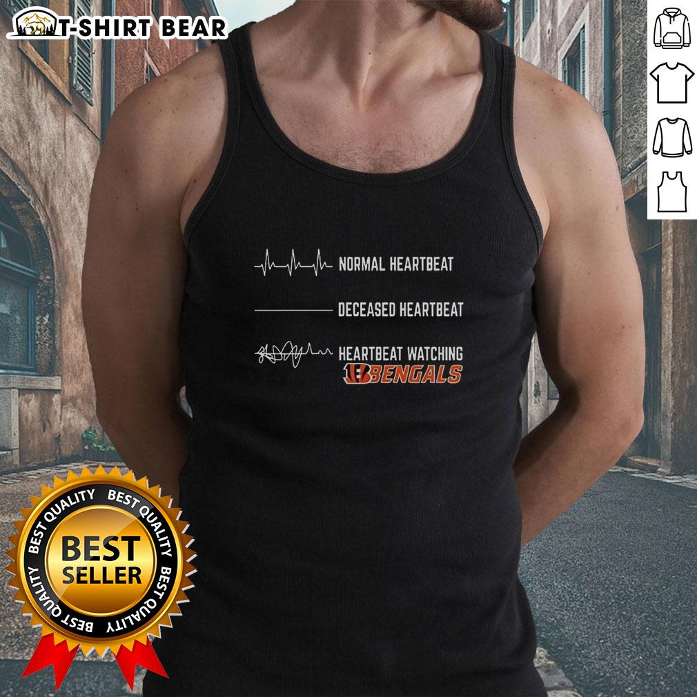 Pretty Heartbeat Watching Cincinnati Bengals Tank Top Stylish Cincinnati Bengals tank top featuring a pretty heartbeat design, perfect for fans and summer wear.