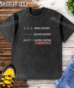 Pretty Heartbeat Watching Cincinnati Bengals Washed T-Shirt in vibrant colors, perfect for fans showing team spirit.