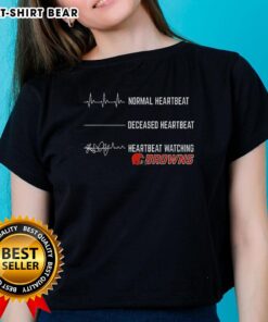 Pretty Heartbeat Watching Cleveland Browns Ladies Tee showcasing stylish design for female fans of the NFL team.
