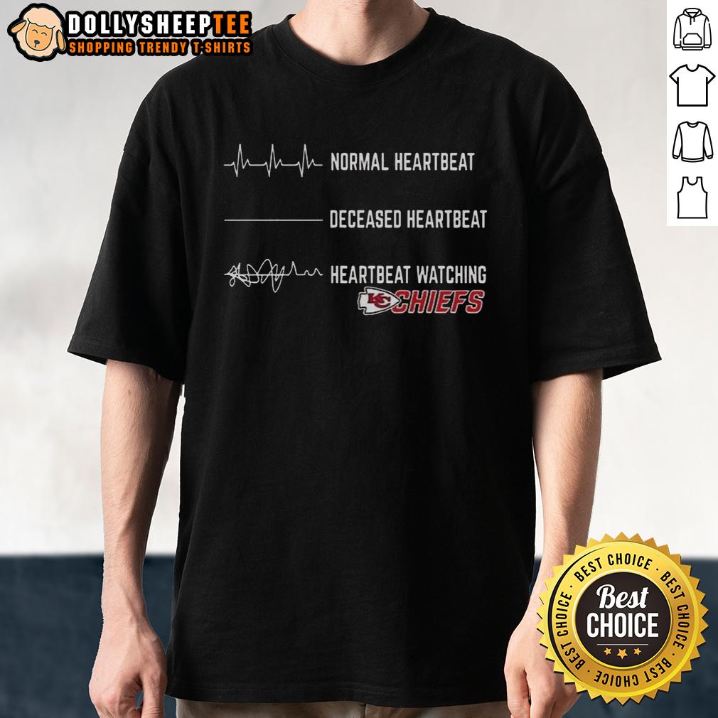 Pretty Heartbeat Watching Kansas City Chiefs T Shirt Alt Text: Pretty Heartbeat Watching Kansas City Chiefs T-Shirt design featuring a vibrant heart and Chiefs logo, perfect for fans.