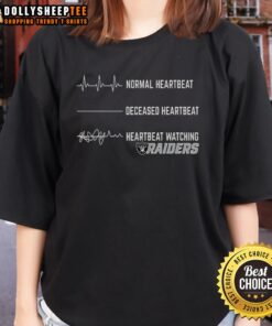 Pretty Heartbeat Watching Las Vegas Raiders Ladies Tee featuring vibrant team colors and stylish design for fans.