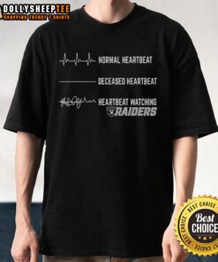 Pretty Heartbeat Watching Las Vegas Raiders T-Shirt featuring a stylish design for fans of the NFL team.