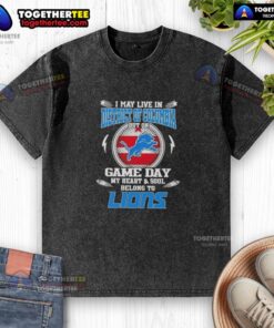 Detroit Lions washed t-shirt showcasing team pride, perfect for game day in the District of Columbia.