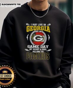 Stylish sweatshirt with 'My heart and soul belongs to Green Bay Packers' design, perfect for game day in Georgia.