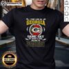 Green Bay Packers T-shirt with 'I May Live In Georgia But On Game Day My Heart Belongs To Green Bay' slogan.