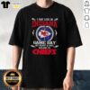 Pretty I May Live In Indiana But On Game Day My Heart And Soul Belongs To Kansas City Chiefs T-Shirt design.