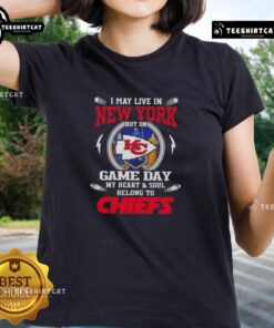 Kansas City Chiefs ladies tee for game day, showcasing pride for the team while living in New York.