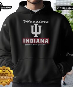 Alt Text: Stylish Pretty Indiana Hoosiers Waver Hoodie in red, perfect for fans showing team spirit and staying warm.