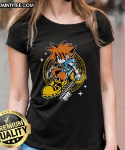 Alt Text: Pretty Kingdom Heart Sora kid ladies tee featuring vibrant graphics of Sora from the Kingdom Hearts series.