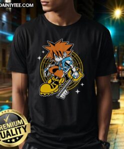 Kid wearing a Pretty Kingdom Heart Sora T-Shirt, featuring vibrant colors and a playful design inspired by the game.