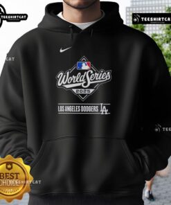 Alt Text: Stylish hoodie featuring the 2025 National League Champions logo of the Los Angeles Dodgers in vibrant colors.