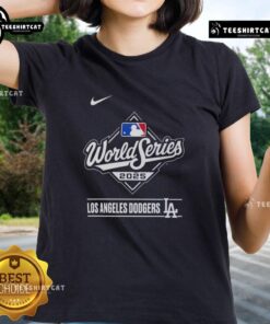 Ladies tee featuring the 2025 National League Champions logo of the Los Angeles Dodgers in a stylish design.