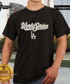 Stylish Los Angeles Dodgers 2025 World Series Nike T-Shirt featuring team logo and vibrant colors, perfect for fans.