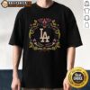 Pretty Los Angeles Dodgers Da De Los Muertos MLB celebration t-shirt featuring vibrant designs and festive colors.