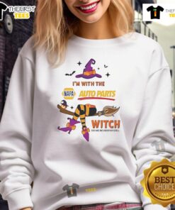 Pretty Napa Auto Parts Halloween sweatshirt featuring a witch design with the phrase 'She Has Me Under Her Spell'.
