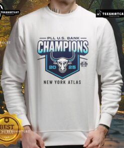 2025 Pretty New York Atlas Lacrosse Champions sweatshirt in vibrant colors, celebrating the team's victory.