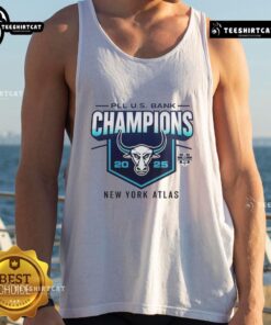 Pretty New York Atlas Lacrosse Champions 2025 tank top featuring vibrant colors and dynamic design for fans.