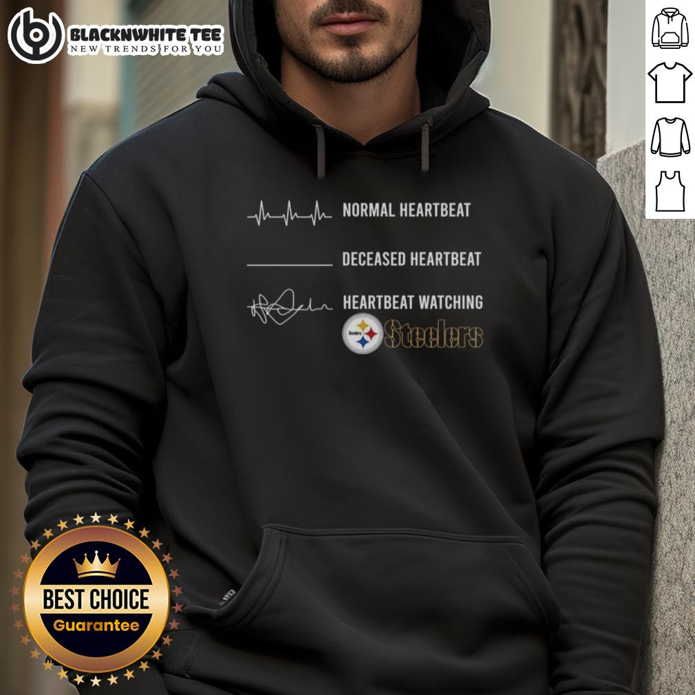 Pretty Normal Heartbeat Deceased Heartbeat And Heartbeat Watching Pittsburgh Steelers Hoodie Pretty Normal Heartbeat hoodie featuring Pittsburgh Steelers design, perfect for fans who appreciate unique sports apparel.