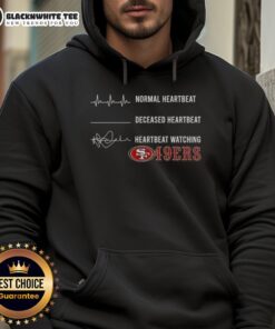 Pretty Normal Heartbeat hoodie featuring the San Francisco 49ers design, perfect for fans and casual wear.