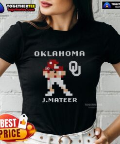 Pretty Oklahoma Sooners Football John Mateer Retro Baller Ladies Tee in vibrant colors, perfect for game day style.