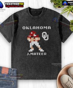 Pretty Oklahoma Sooners Football John Mateer Retro Baller Washed T-Shirt featuring classic design and vibrant team colors.