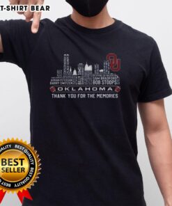 Pretty Oklahoma Sooners Skyline T-Shirt featuring players' names, celebrating memories and team spirit.