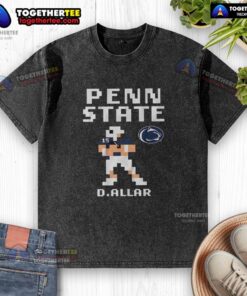 Stylish Penn State Nittany Lions Drew Allar retro baller washed t-shirt for fans, featuring vibrant colors and team logo.