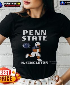 Pretty Penn State Nittany Lions Football Nicholas Singleton Retro Baller Ladies Tee in a stylish design for fans.