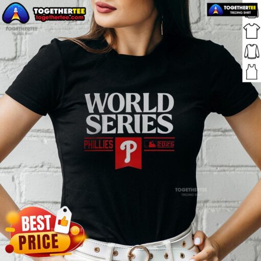 Pretty Philadelphia Phillies baseball World Series MLB 2025 ladies tee in vibrant colors, perfect for fans and casual wear.