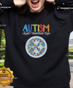 Pretty Pittsburgh Steelers Autism Accept Understand Love Sweatshirt design featuring team colors and supportive message.
