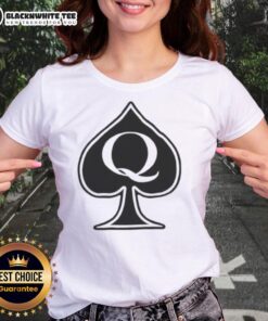 Pretty Queen Spades Ladies Tee featuring a stylish design with a queen and spade motif, perfect for casual wear.
