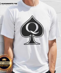 Pretty Queen Spades T-Shirt featuring a stylish queen of spades graphic on a trendy black background.