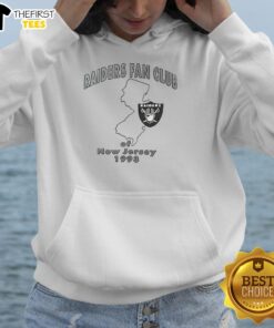 Vintage 1993 Pretty Raiders Fan Club hoodie from New Jersey, perfect for football lovers and collectors.