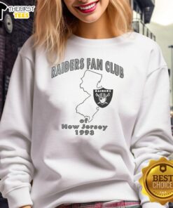 Vintage 1993 Pretty Raiders Fan Club of New Jersey sweatshirt, perfect for football lovers and collectors.