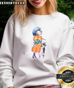Pretty Rei Orange Fanta sweatshirt featuring a vibrant design, perfect for casual wear and fans of stylish street fashion.