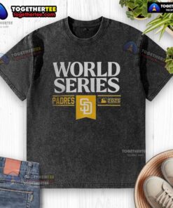 San Diego Padres 2025 MLB World Series washed t-shirt, featuring a stylish design for baseball fans.