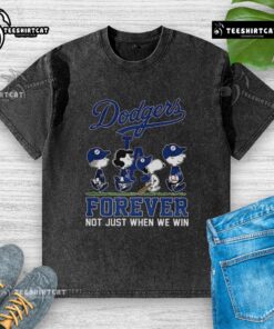 Pretty Snoopy and Friends X Los Angeles Dodgers Forever T-shirt for baseball lovers, celebrating fandom beyond wins.