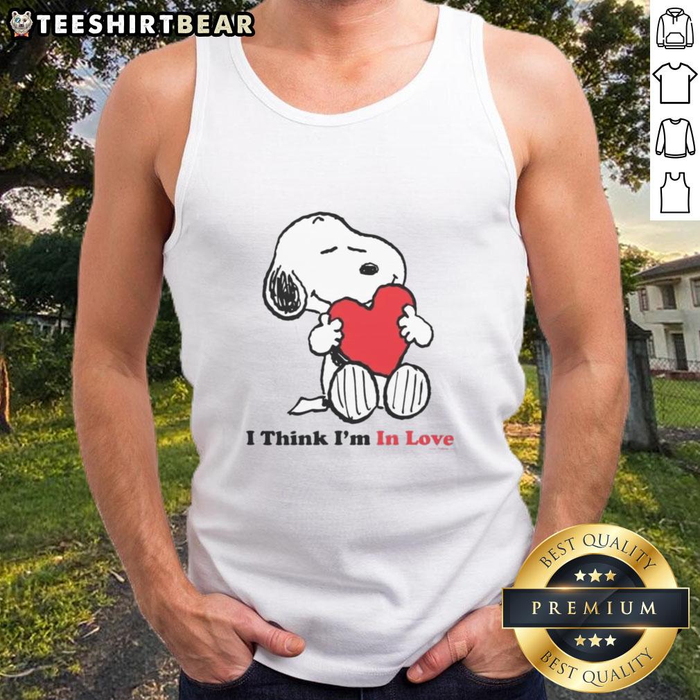 Pretty Snoopy I Think I'M In Love Tank Top Pretty Snoopy I Think I'm In Love tank top featuring a cute Snoopy graphic, perfect for casual, playful outfits.