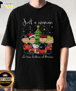 Pretty Snoopy Noel Denver Broncos Christmas Tree T-Shirt for women, perfect festive apparel for the 2025 holiday season.