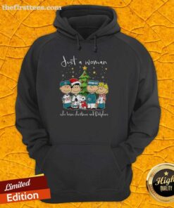 Alt Text: Pretty Snoopy Noel Miami Dolphins hoodie for women featuring a Christmas tree design, perfect for holiday cheer.