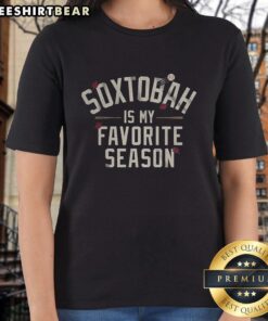 Pretty Soxtobah Baseball is My Favourite Season Autumn Ladies Tee in vibrant colors, perfect for fall sports enthusiasts.