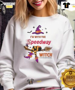 Cozy Halloween sweatshirt featuring a witch design, perfect for adding charm to your spooky season look.