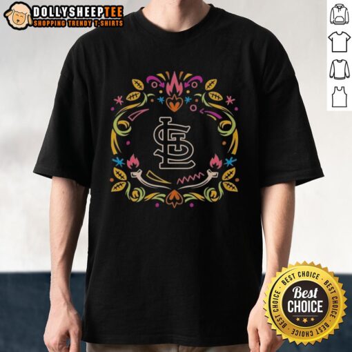 Pretty St. Louis Cardinals Da De Los Muertos MLB celebration t-shirt featuring vibrant colors and festive designs.